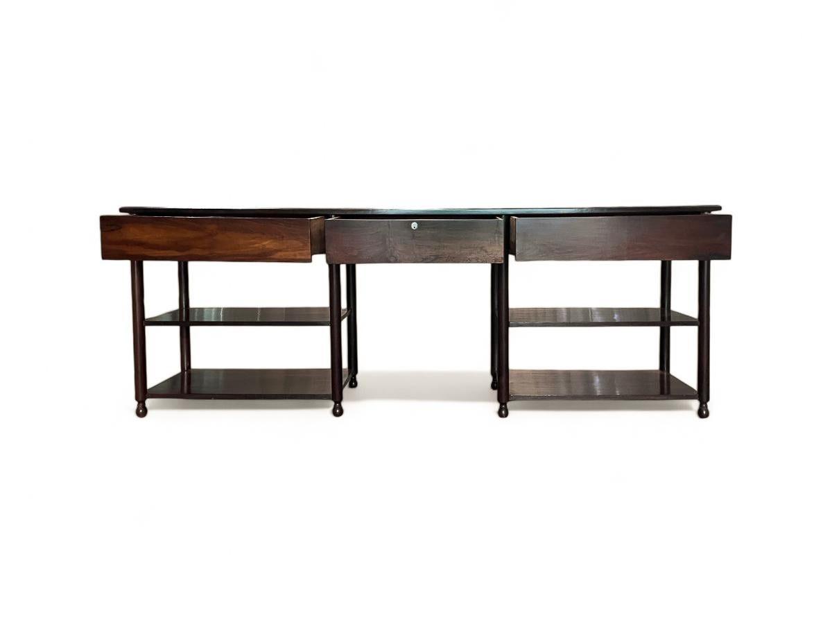 Brazilian Modern Dresser/Sideboard with Drawers & Shelves in Hardwood, 1960s For Sale 1