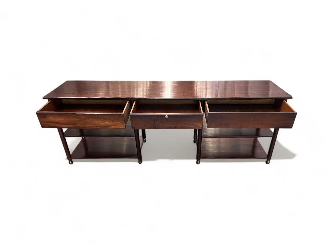 Brazilian Modern Dresser/Sideboard with Drawers & Shelves in Hardwood, 1960s For Sale 2