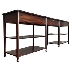 Brazilian Modern Dresser/Sideboard with Drawers & Shelves in Hardwood, 1960s