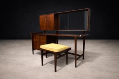 Brazilian Modern Dresser with Stool in Rosewood, Carlo Hauner for Forma, 1950s