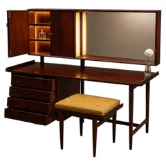 Brazilian Modern Dresser with Stool in Rosewood, Carlo Hauner for Forma, 1950s