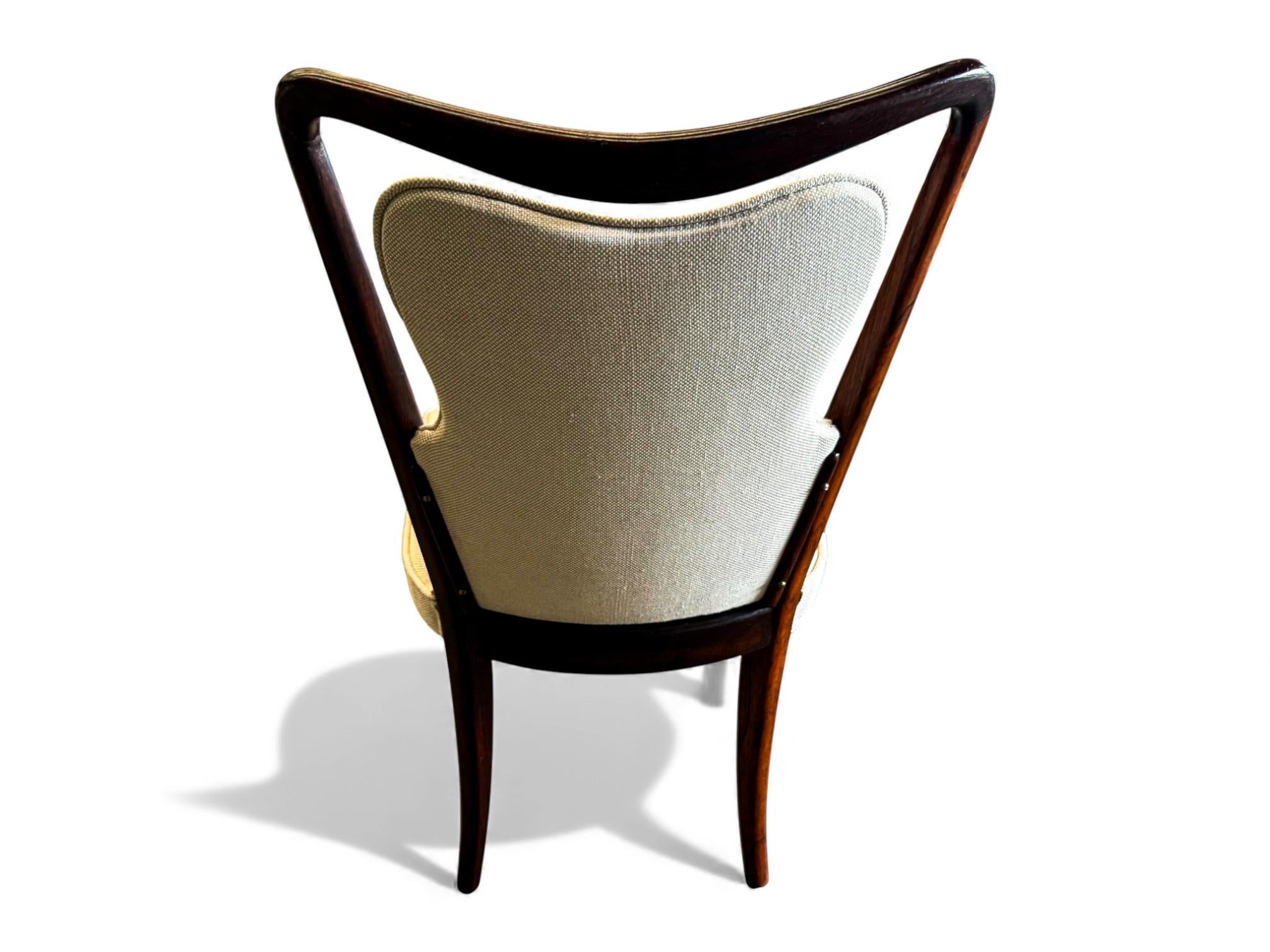 Modernes brasilianisches Set mit acht Stühlen aus Hartholz und Stoff, Giuseppe Scapinelli, 1950 im Angebot 8