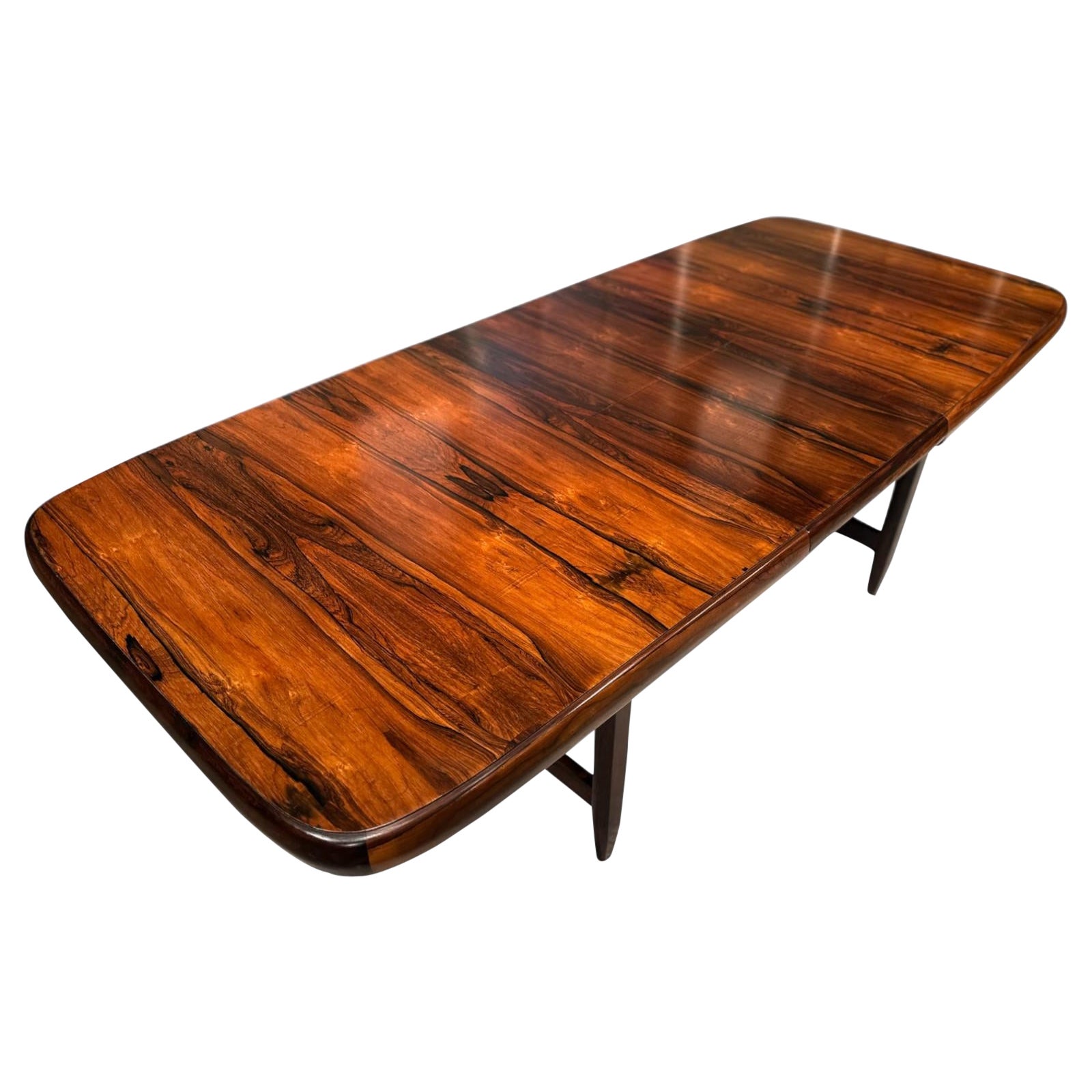 Table de salle à manger moderne brésilienne à rallonge en bois de feuillus, Loher, années 1960