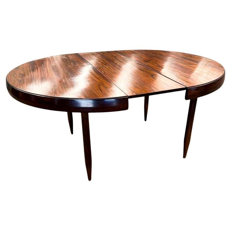 Table ronde extensible brésilienne en bois dur, Jorge Jabour, c.C., années 1960