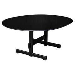 Ausziehbarer brasilianischer moderner Tisch aus Hartholz mit Ebenholzoberfläche, Novo Rumo, 1960