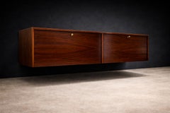 Brazilian Modern Floating Bar / Sideboard in Hardwood by Carlo Hauner, 1950s