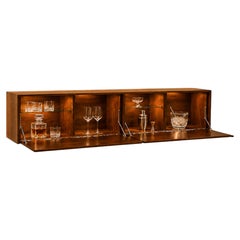 Brazilian Modern Floating Bar / Sideboard in Hardwood by Carlo Hauner, 1950s