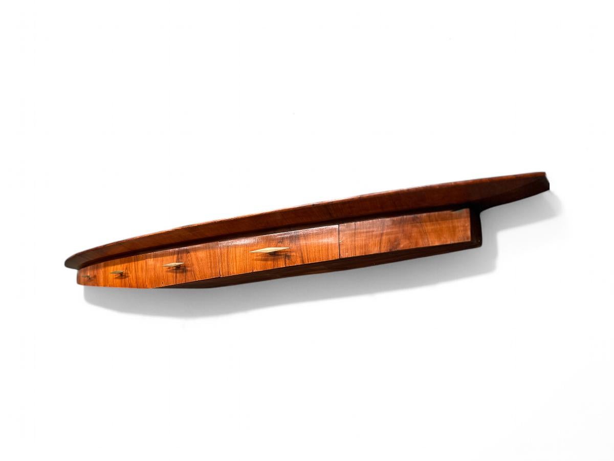 Aparador Flotante Moderno Brasileño de Madera Dura, Giuseppe Scapinelli, c. 1950 en venta 3