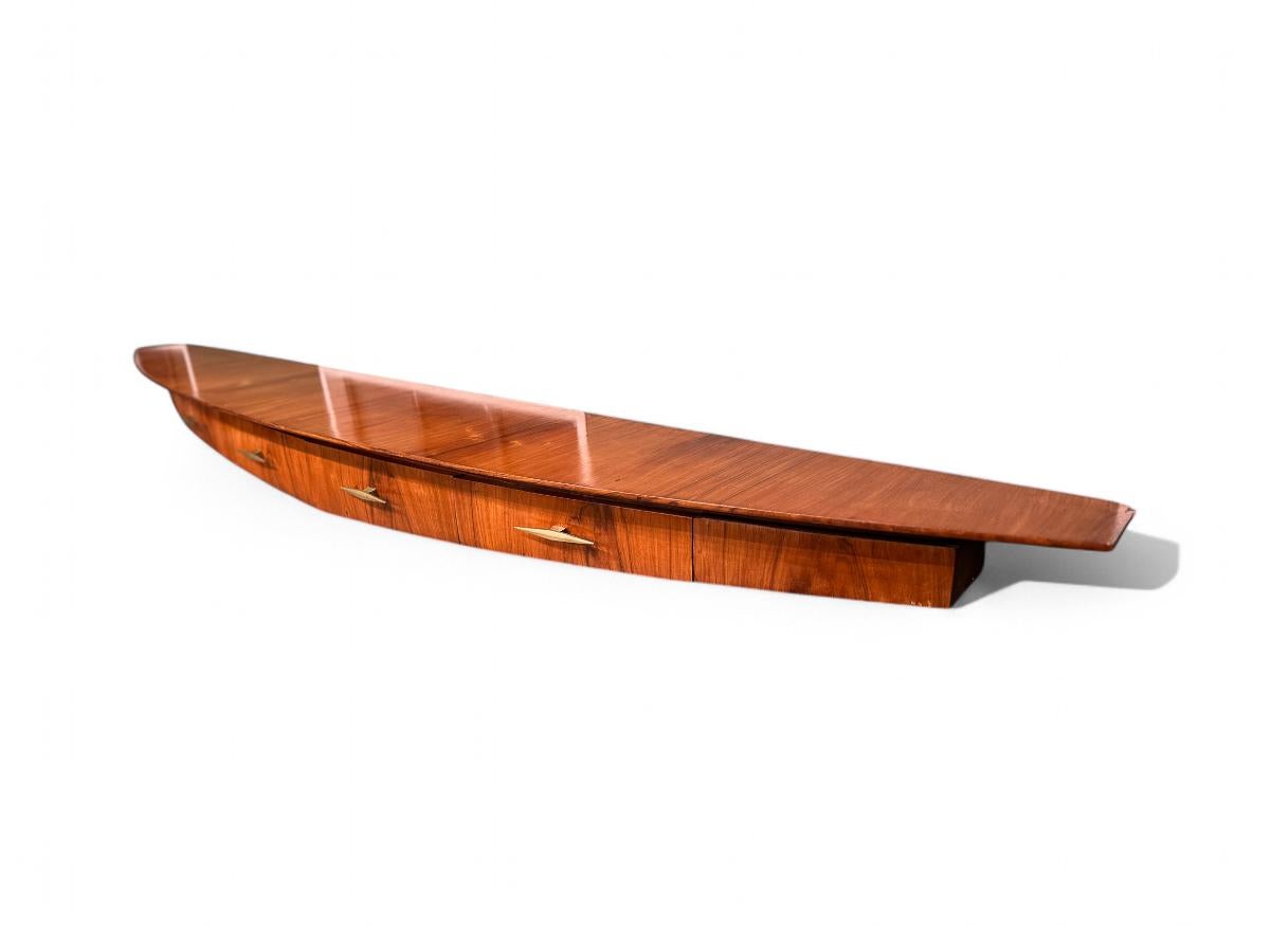 Aparador Flotante Moderno Brasileño de Madera Dura, Giuseppe Scapinelli, c. 1950 en venta 4