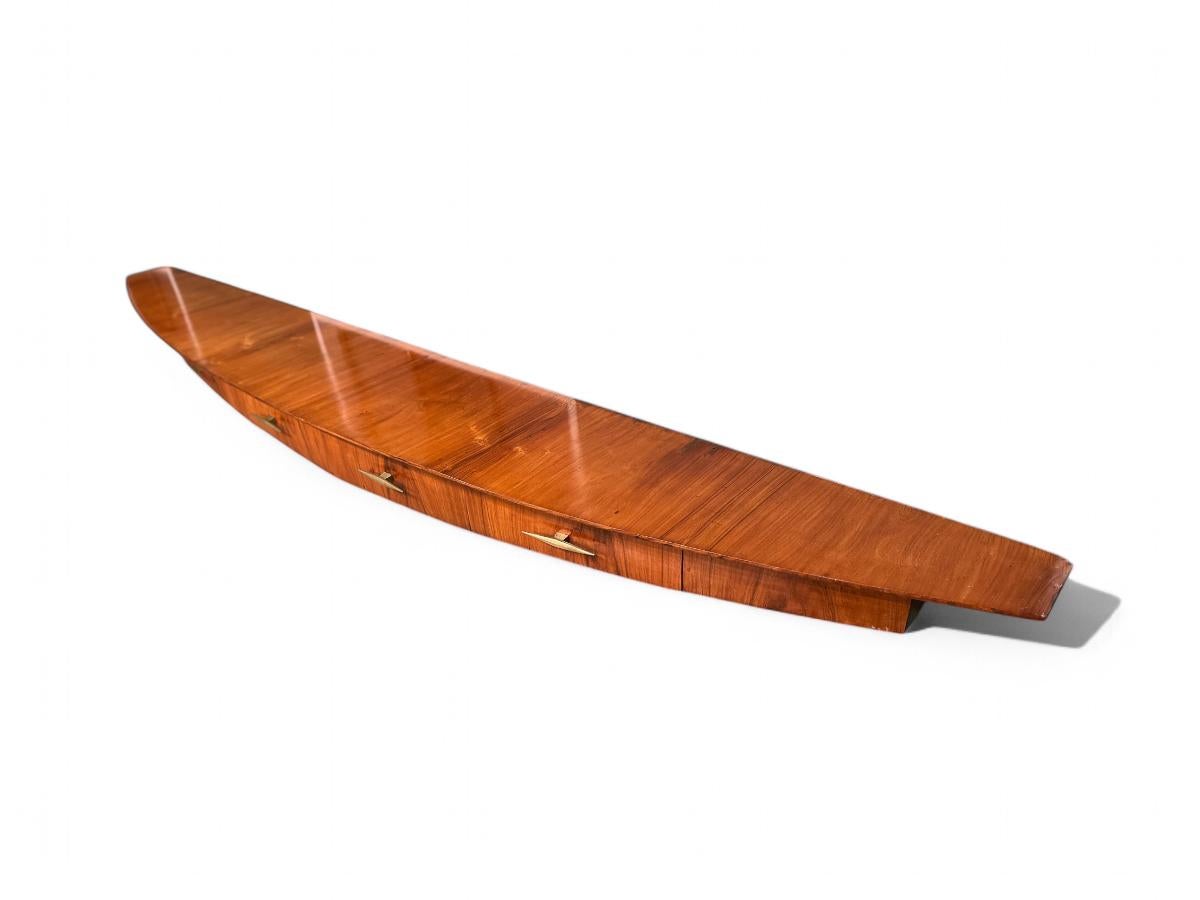 Aparador Flotante Moderno Brasileño de Madera Dura, Giuseppe Scapinelli, c. 1950 Moderno de mediados de siglo en venta