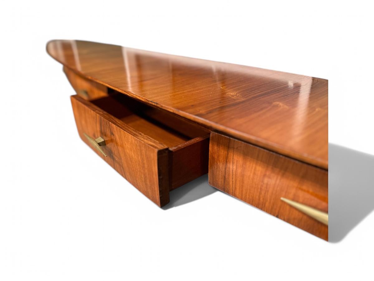 Aparador Flotante Moderno Brasileño de Madera Dura, Giuseppe Scapinelli, c. 1950 Hecho a mano en venta
