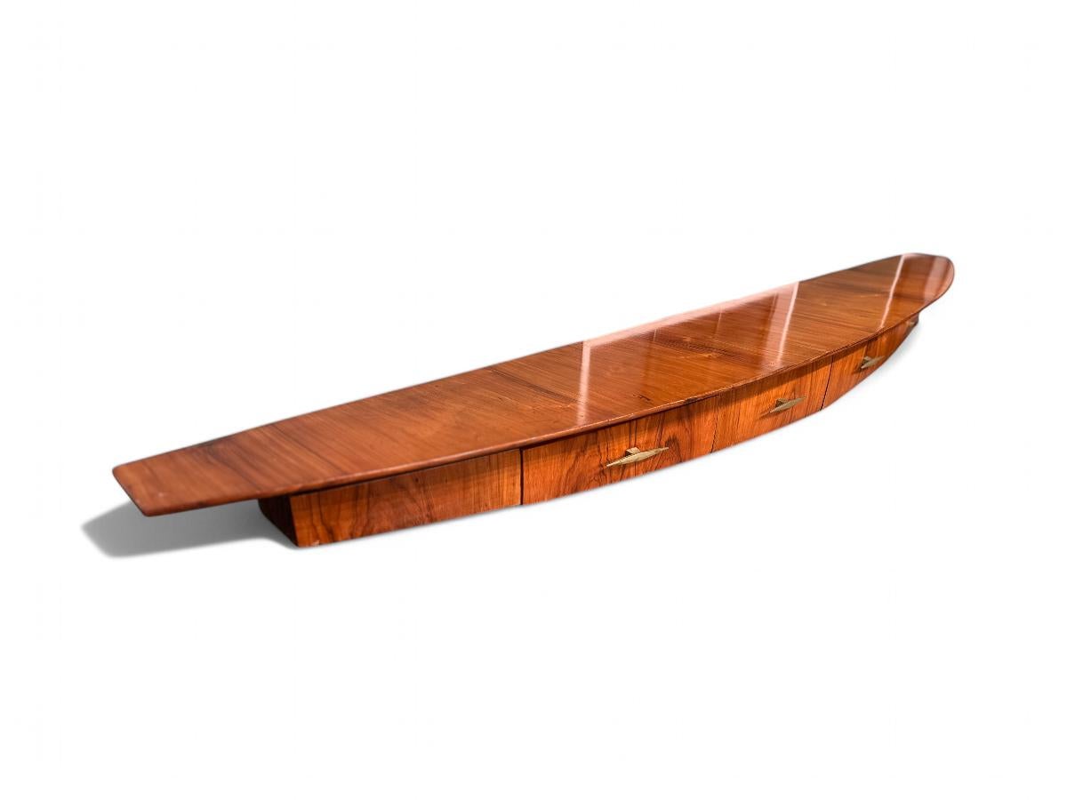 Aparador Flotante Moderno Brasileño de Madera Dura, Giuseppe Scapinelli, c. 1950 en venta 1