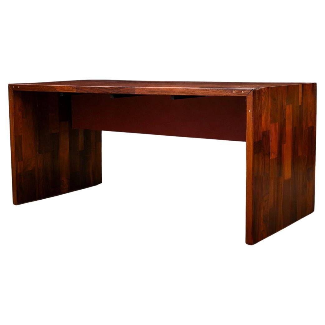 Bureau pliant moderne brésilien en bois dur, Jorge Zalszupin, 1970