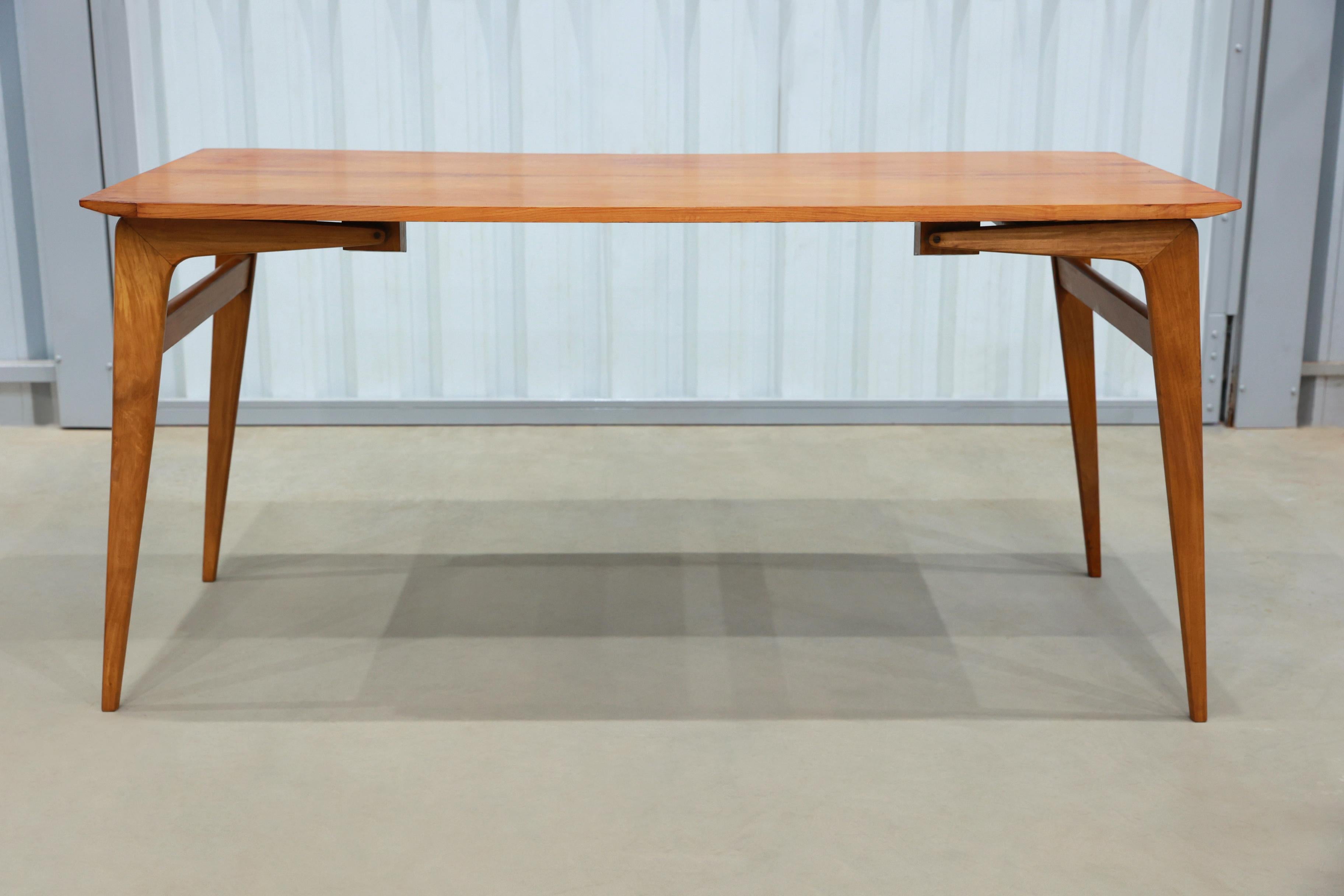 Table de salle à manger et table basse pliable moderne brésilienne en bois dur, Carlo Hauner Brésil 3