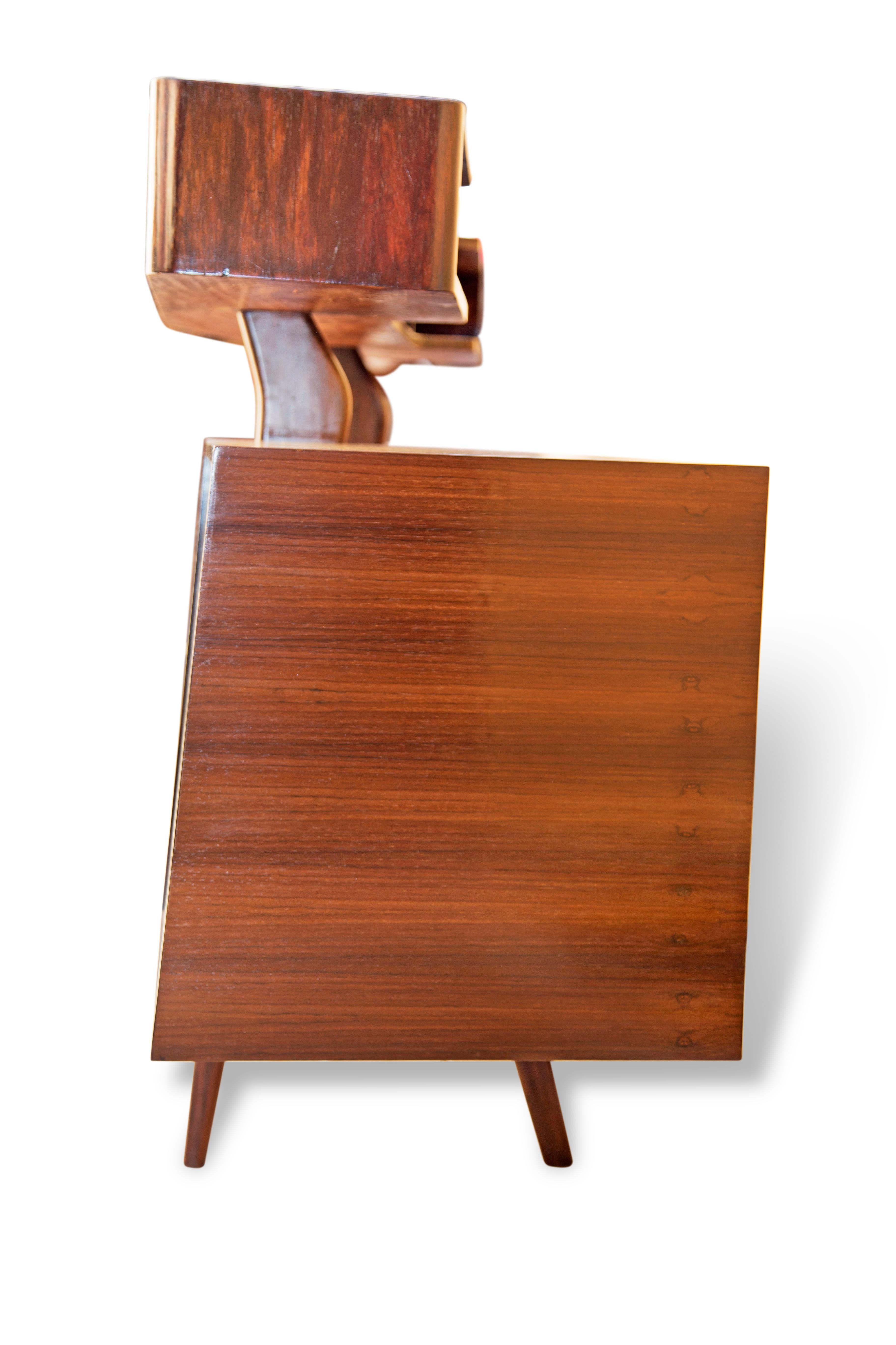 Hand-Crafted Brazilian Modern Hand Painted Bar in Hardwood by G. Scapinelli, 1950s, Brazil