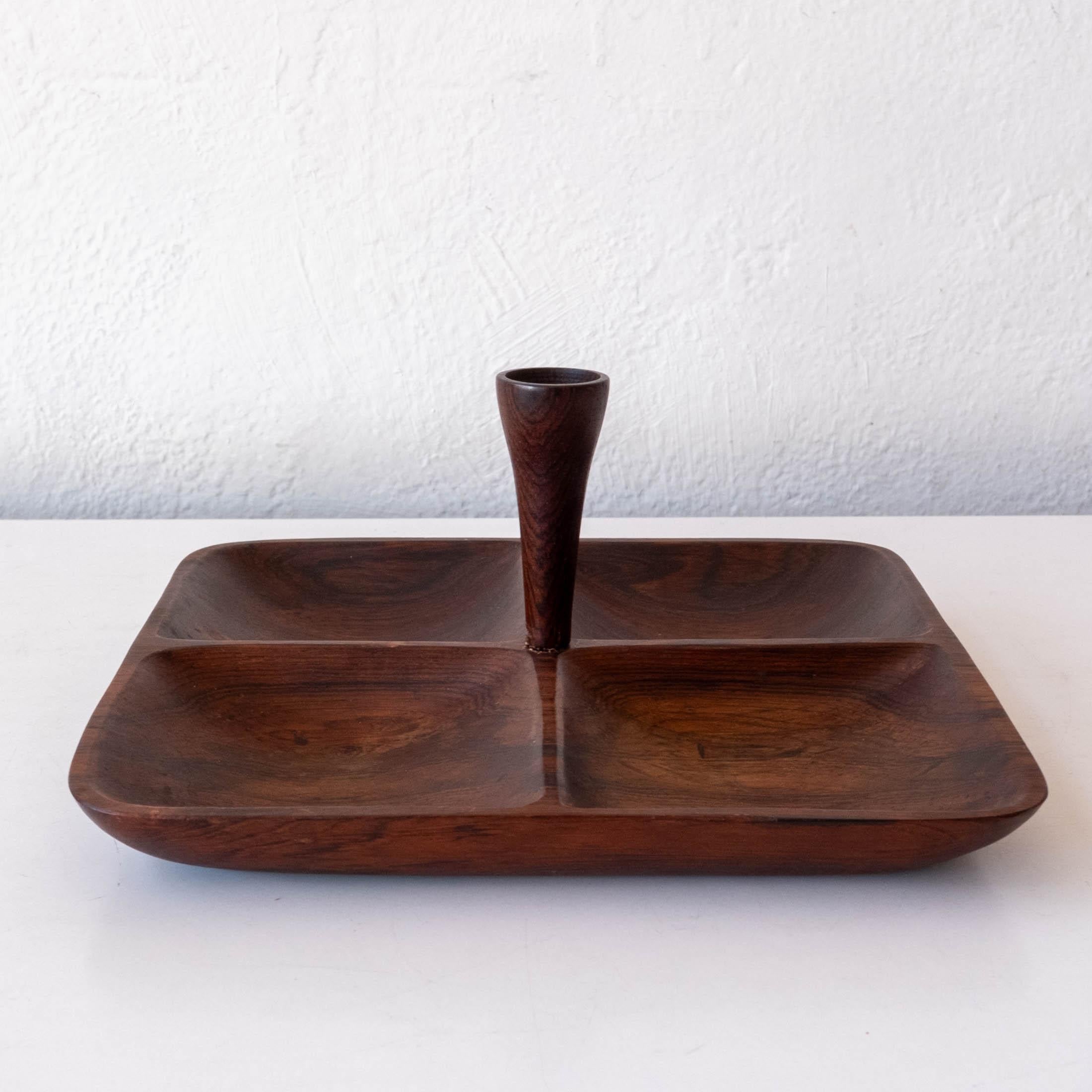 Brazilian Modern Jacaranda Divided Catch All Tray In Good Condition In San Diego, CA