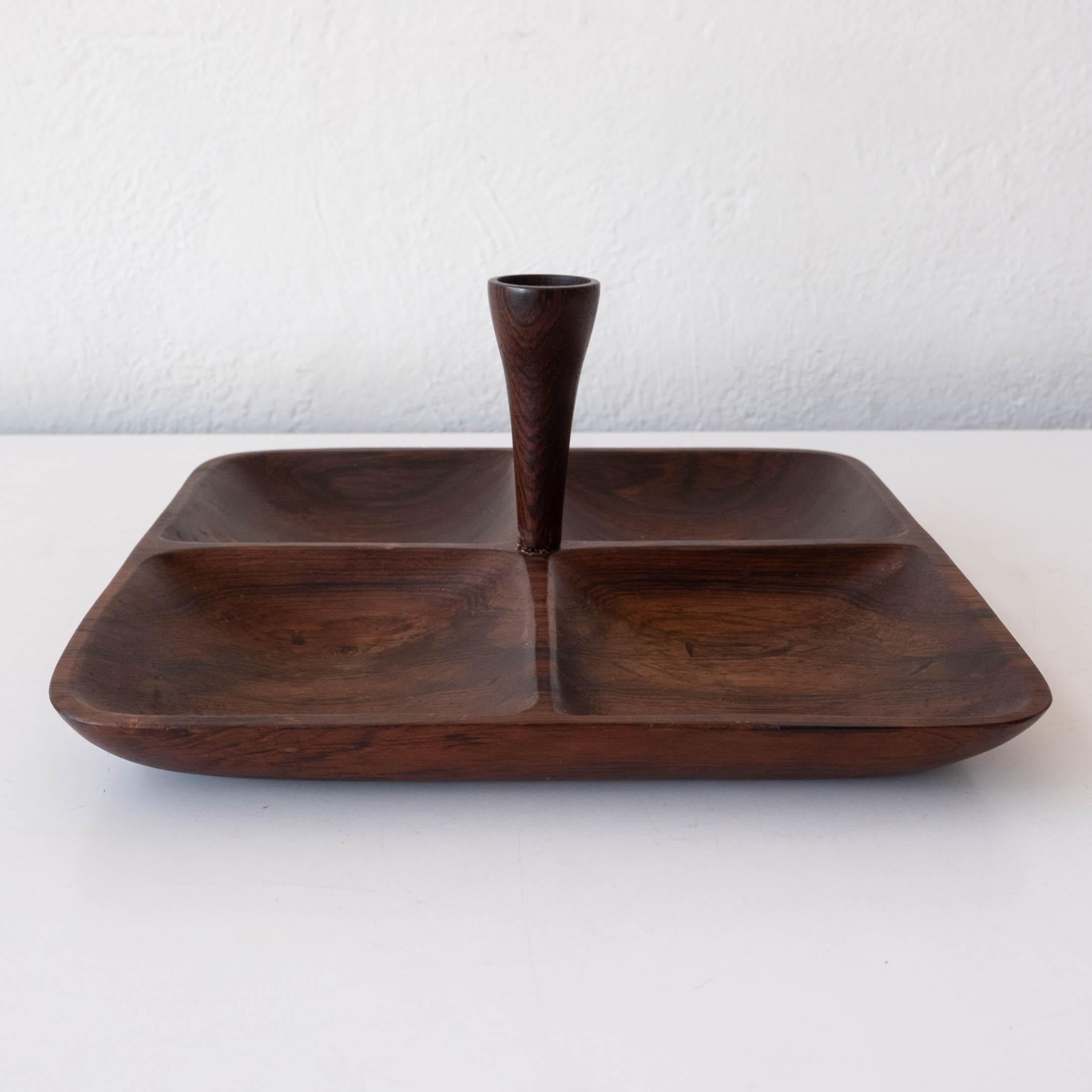 Mid-20th Century Brazilian Modern Jacaranda Divided Catch All Tray