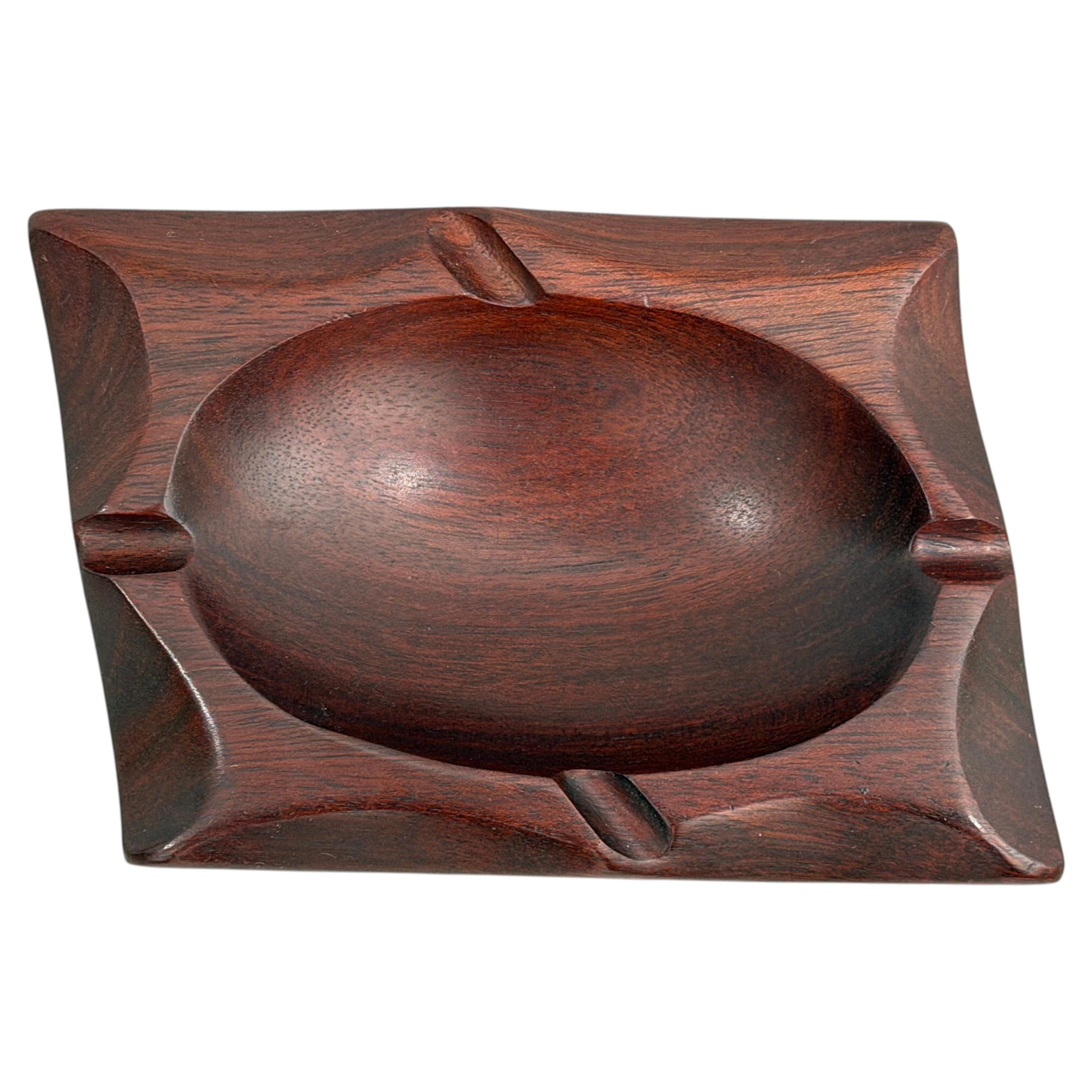 Brazilian Modern Jacaranda Wood Ashtray or Catchall, 1980s