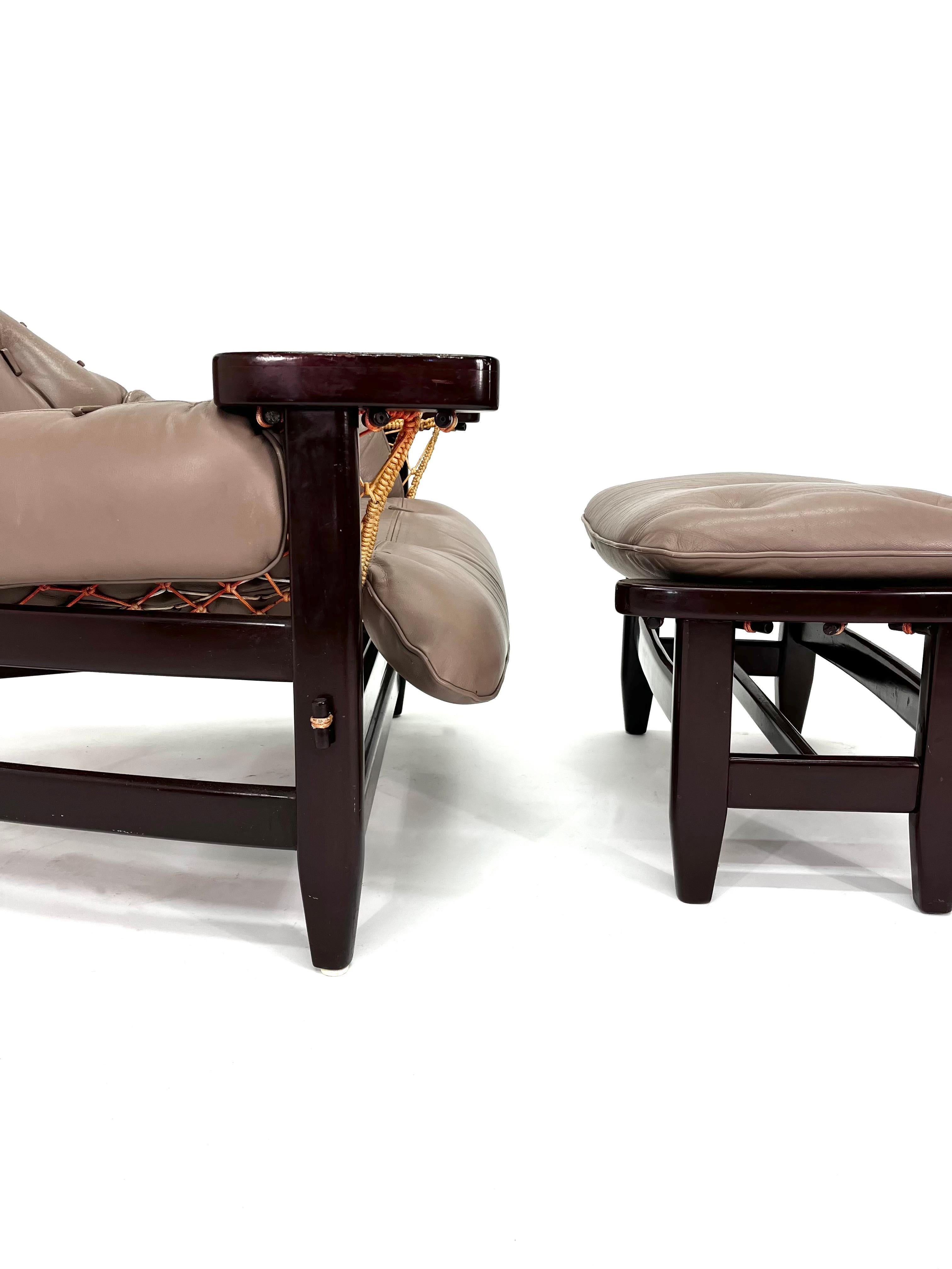 Leather Brazilian Modern Jangada Chair by Jean Gillon, Circa 1968