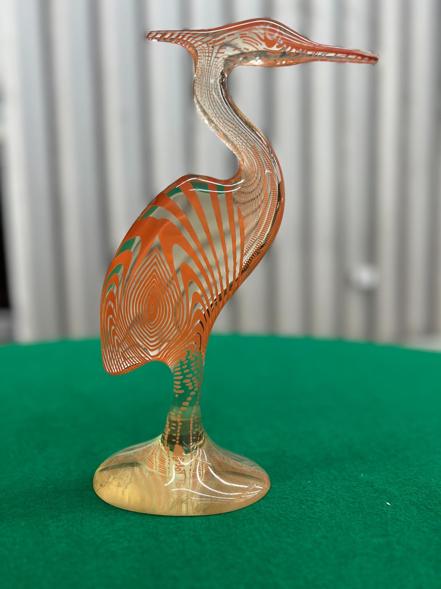 Brazilian Modern Kinetic Sculpture of Heron in Resin, Abraham Palatinik, 1960s In Good Condition For Sale In New York, NY