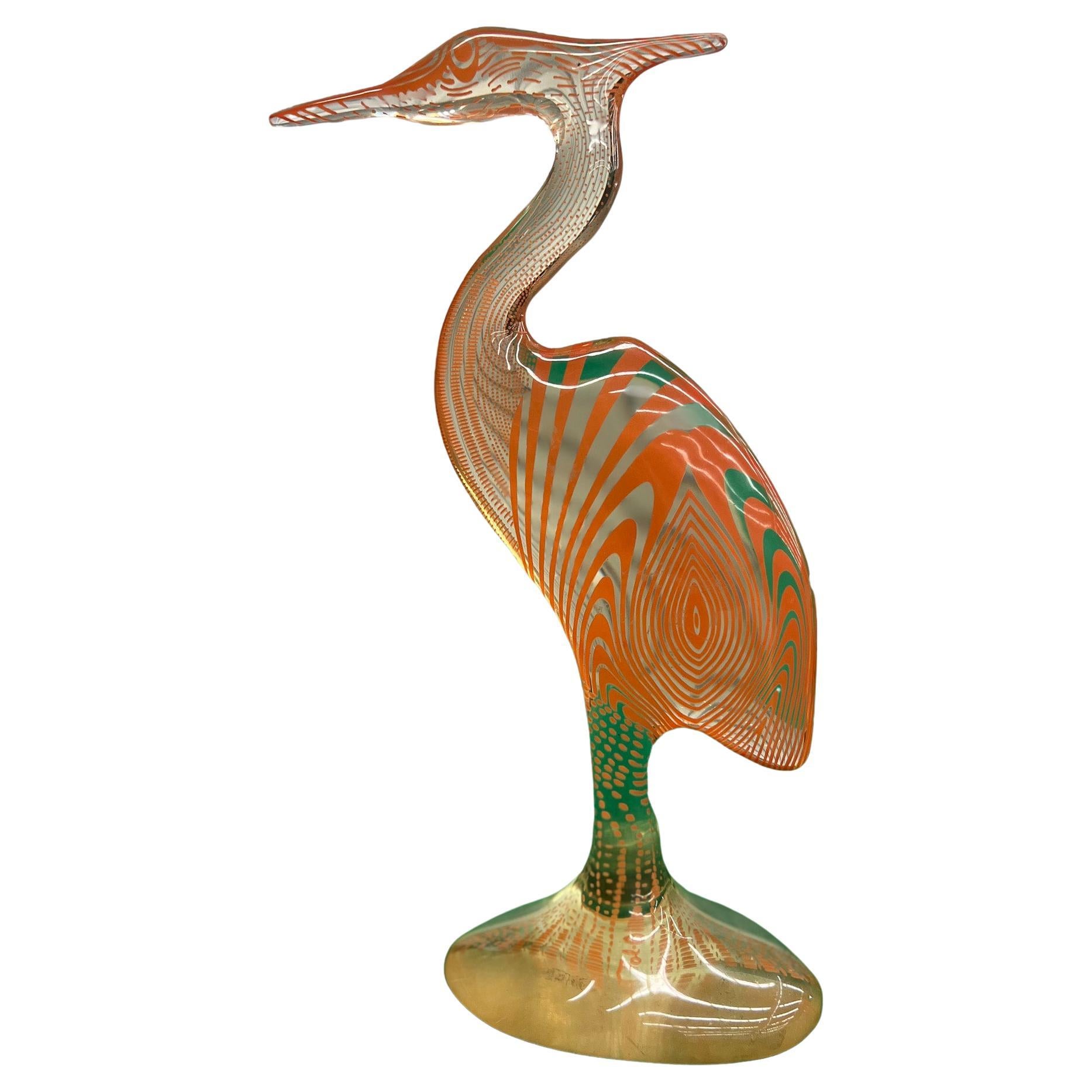 Brazilian Modern Kinetic Sculpture of Heron in Resin, Abraham Palatinik, 1960s For Sale