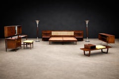 Brazilian Modern Bed with Headrest in Rosewood, Carlo Hauner for Forma, 1950s