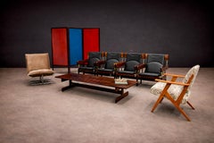 Brazilian Modern "Longarina" Auditorium Chairs, Sergio Rodrigues, Brazil, 1965