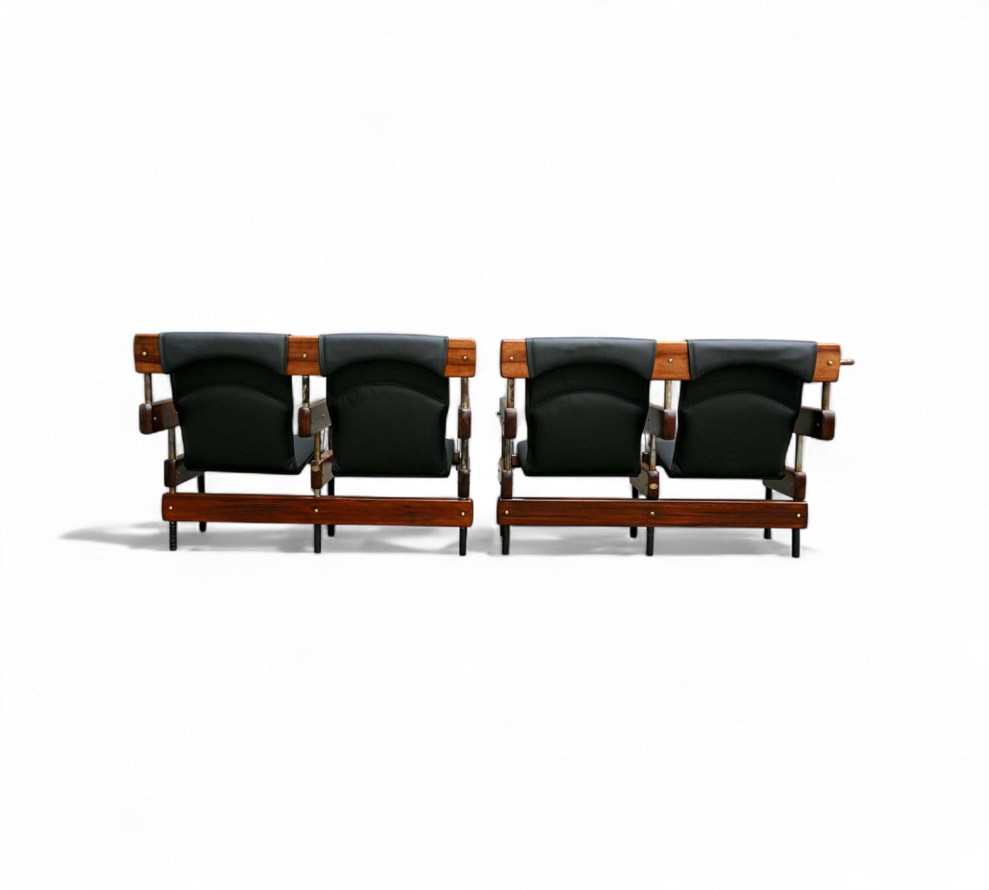 Chaises d'auditorium modernes brésiliennes Longarina, Sergio Rodrigues, Brésil, 1965 Bon état - En vente à New York, NY