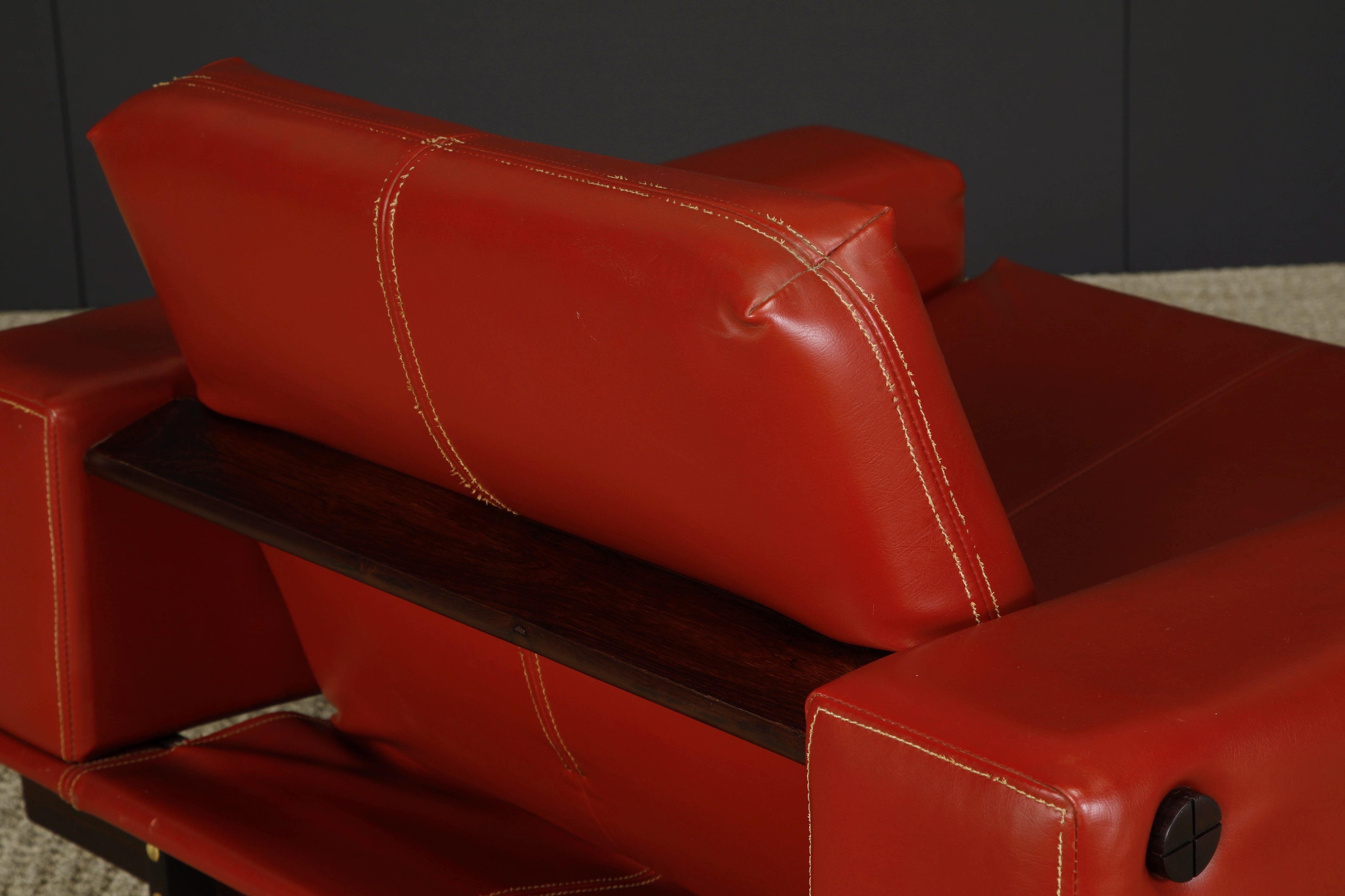 Brazilian Modern Lounge Chairs in Exotic Jacaranda by Móveis Cimo, 1960s, Signed For Sale 9