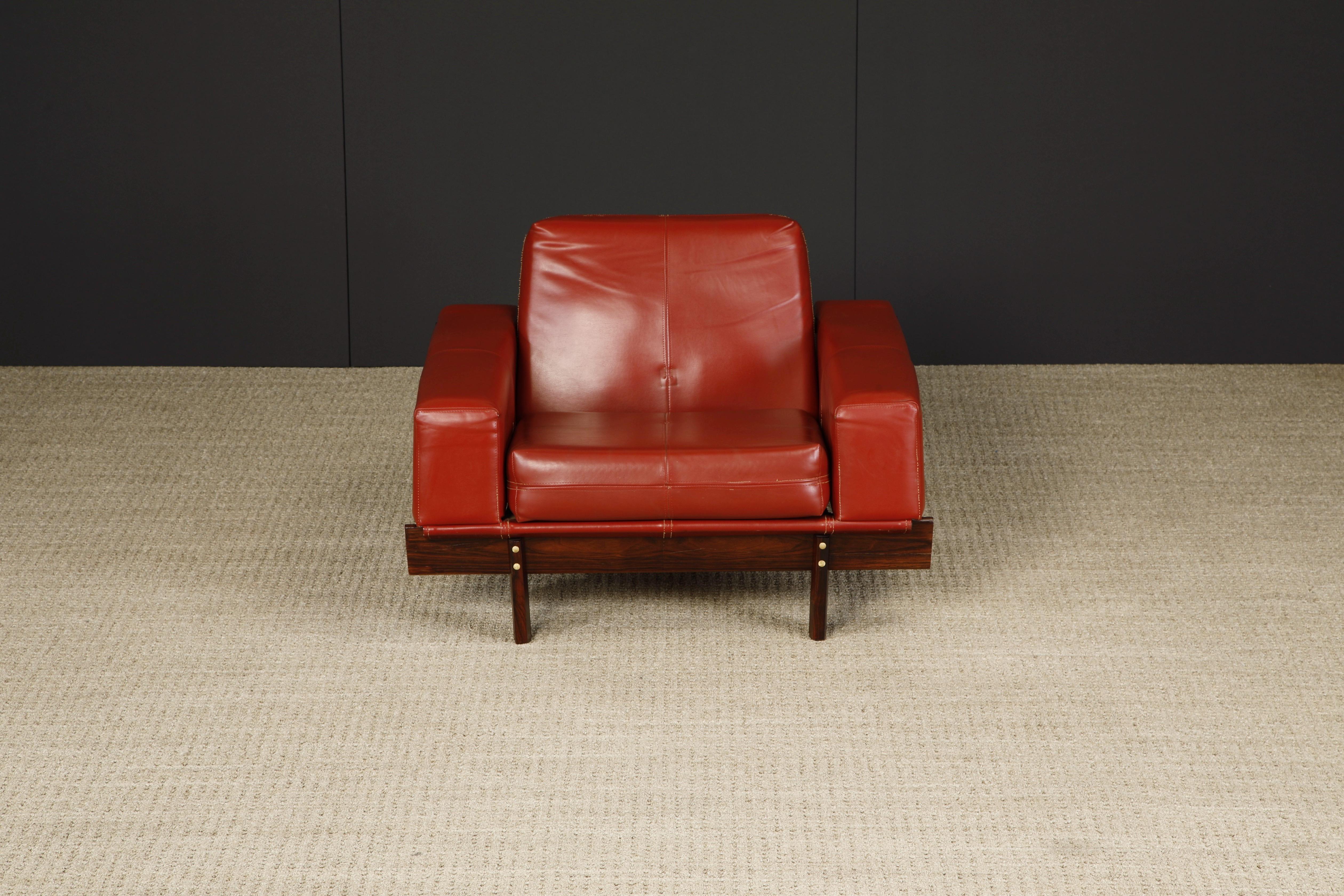 Brazilian Modern Lounge Chairs in Exotic Jacaranda by Móveis Cimo, 1960s, Signed For Sale 2