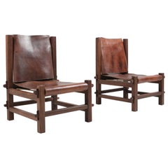 Brazilian Modern Lounge Chairs in Solid Jacaranda