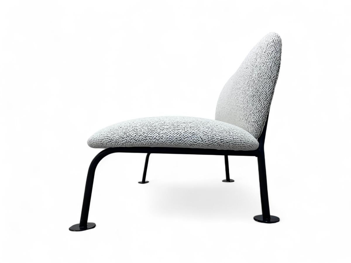 Loveseat Moderno Brasileño de Forma Orgánica en Hierro y Boucle Gris, c. 1950 en venta 6
