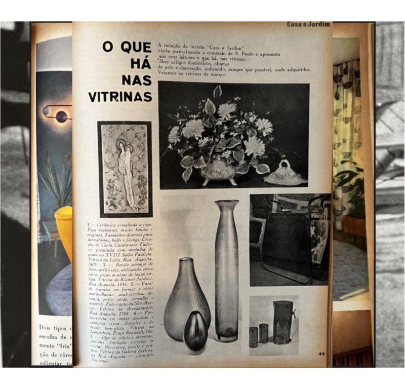 Brazilian Modern Magazine Rack in Copper & Iron by Carlo Hauner, 1950s, Brazil For Sale 1