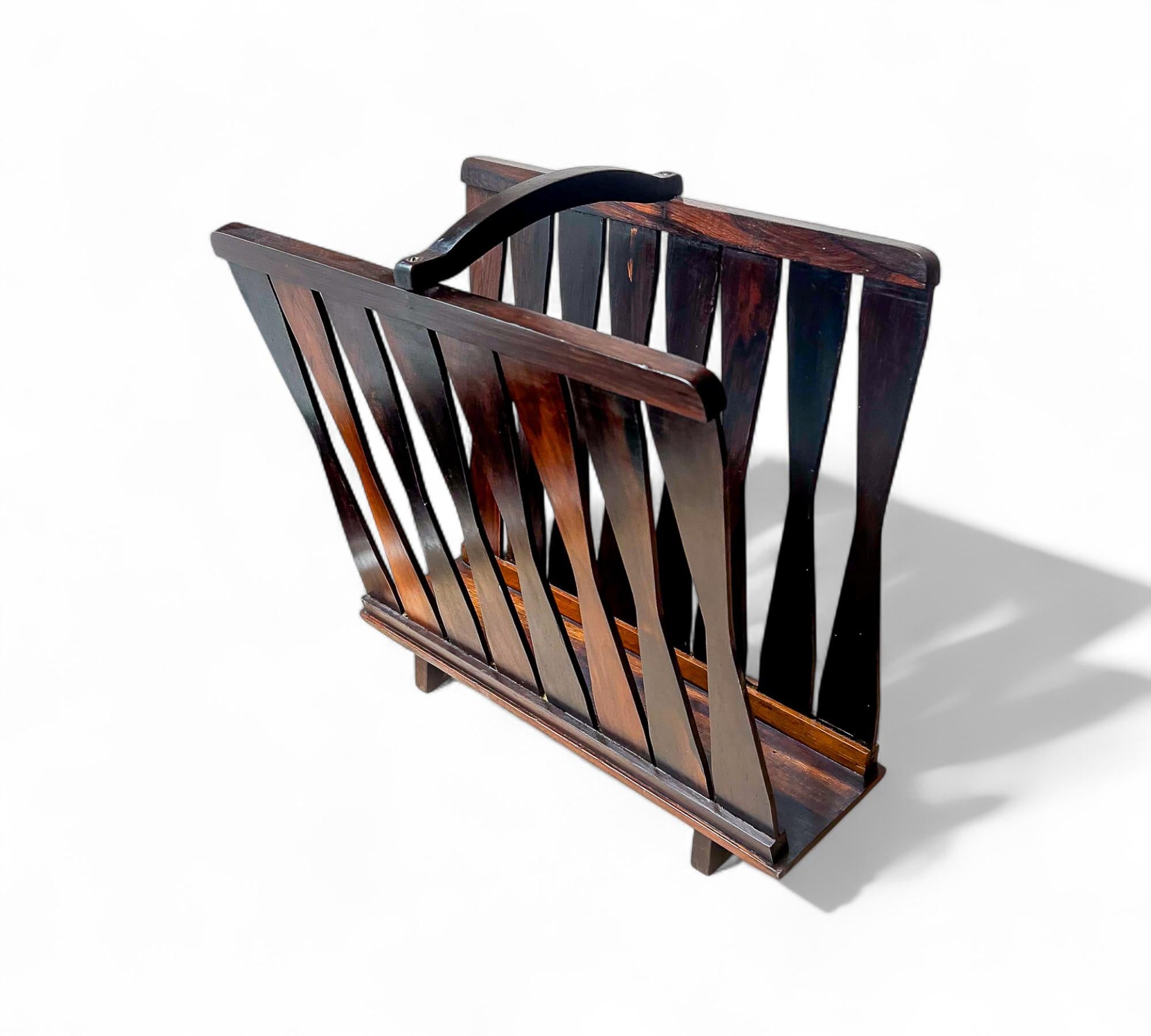 Brazilian Modern Magazine Rack in Hardwood, Brazil, 1960s For Sale 4