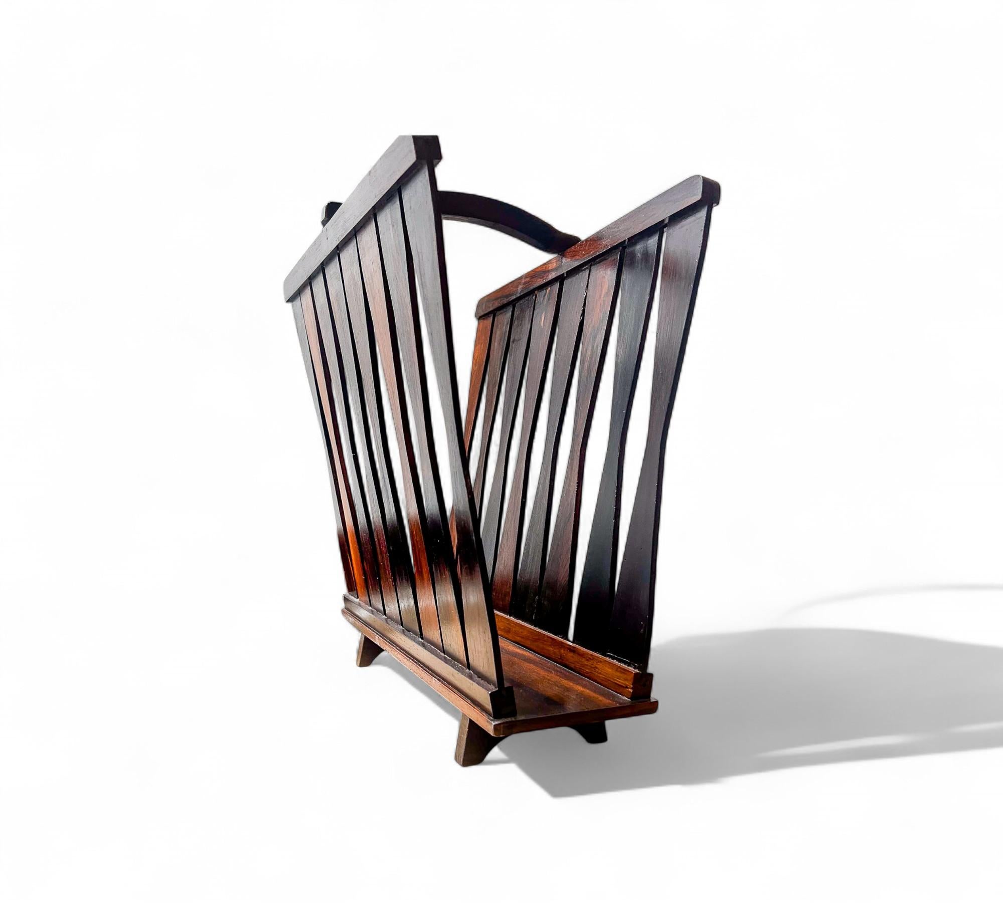 Brazilian Modern Magazine Rack in Hardwood, Brazil, 1960s For Sale 5