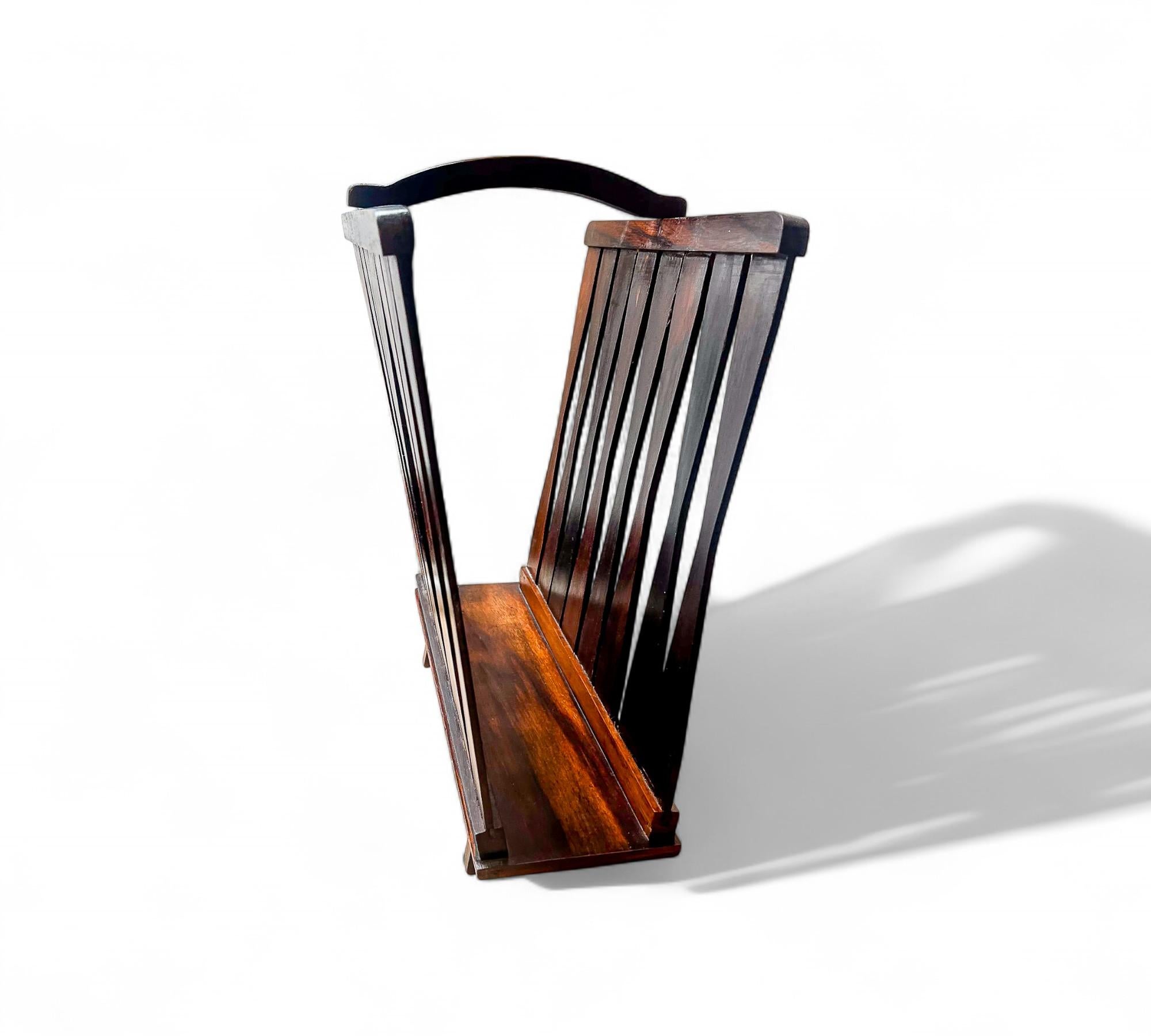 Brazilian Modern Magazine Rack in Hardwood, Brazil, 1960s For Sale 3