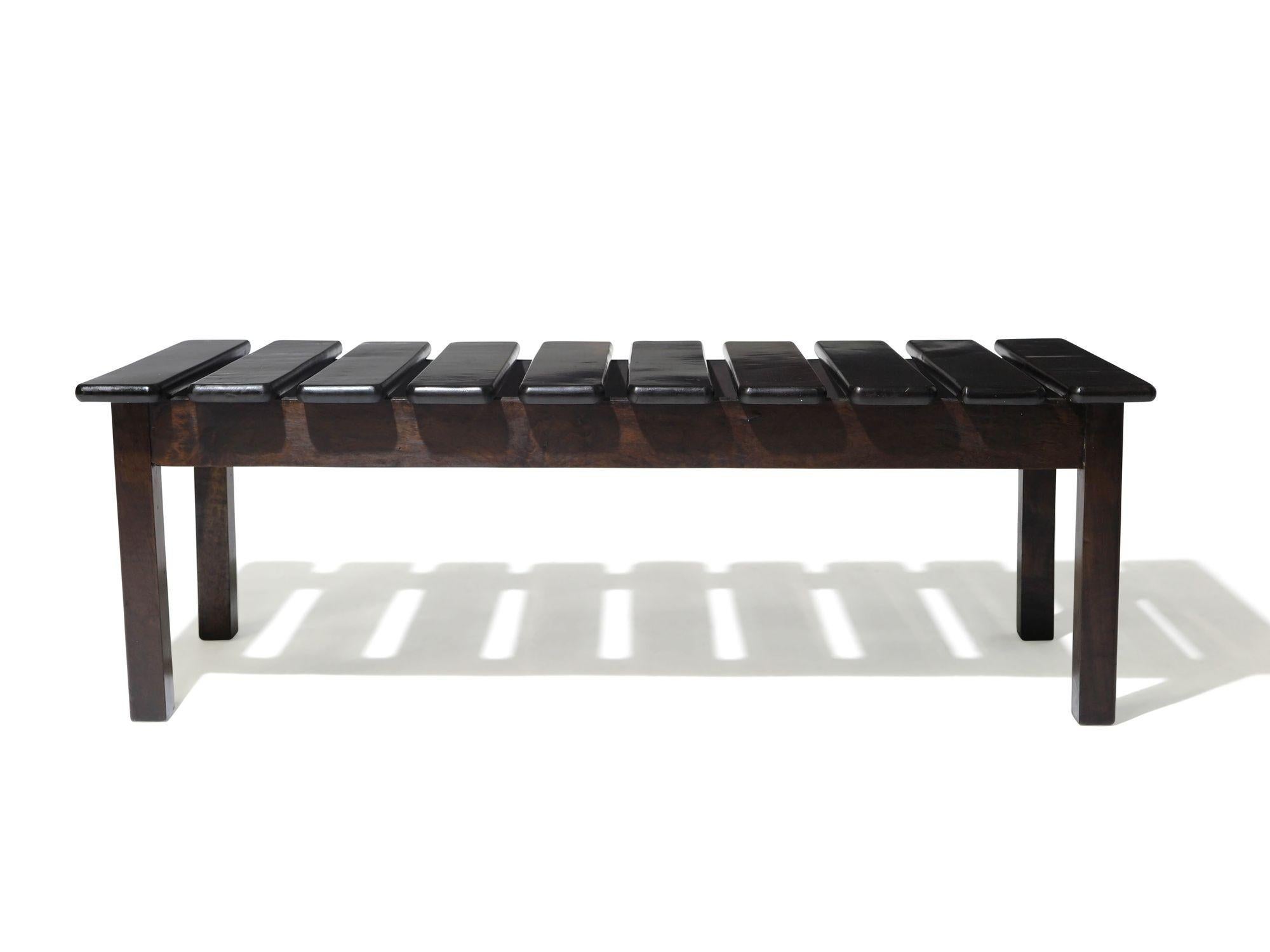 Oiled Brazilian Modern Mid Century Exotic Wood Bench or Coffee Table For Sale