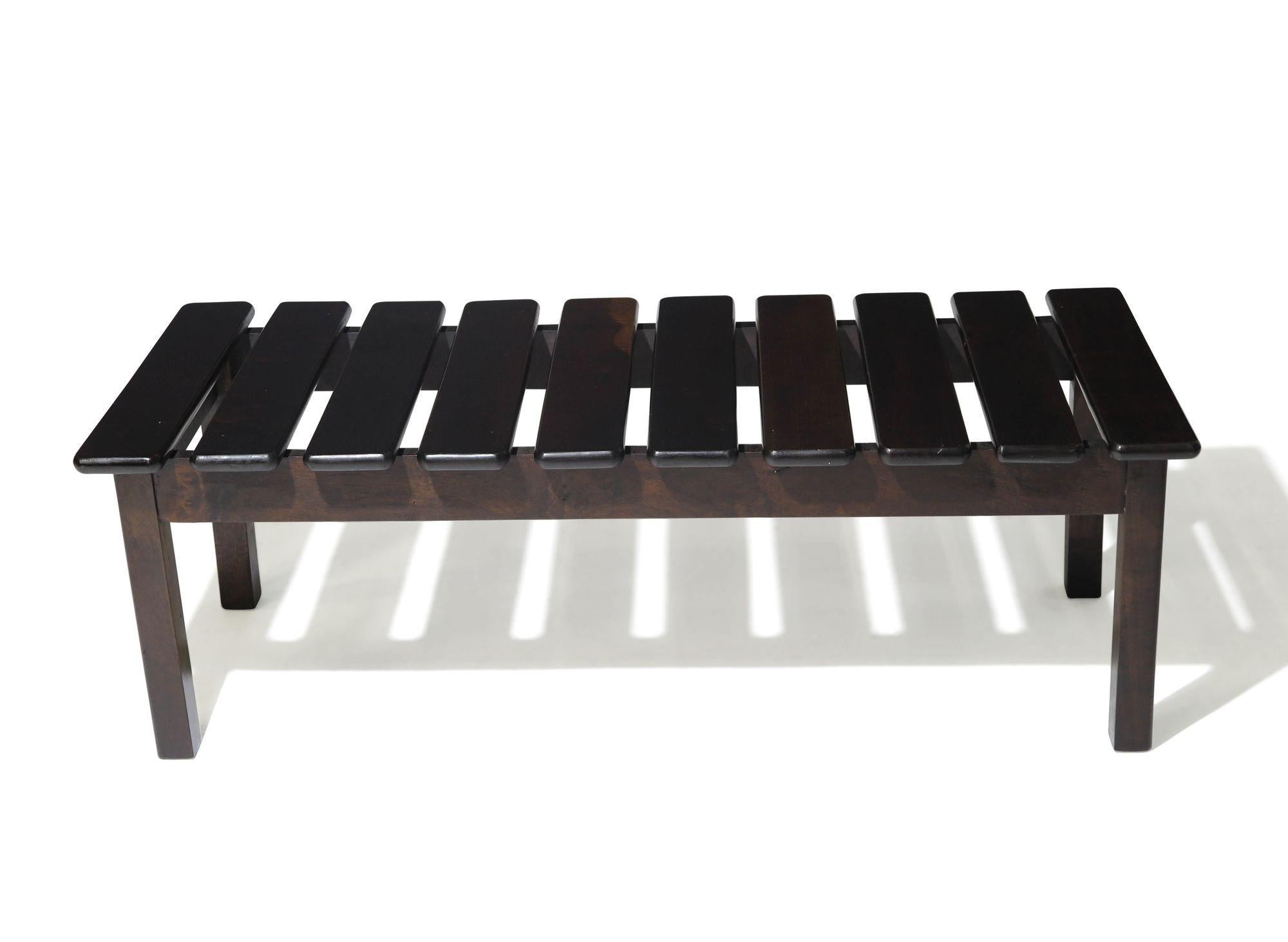 Rosewood Brazilian Modern Mid Century Exotic Wood Bench or Coffee Table For Sale