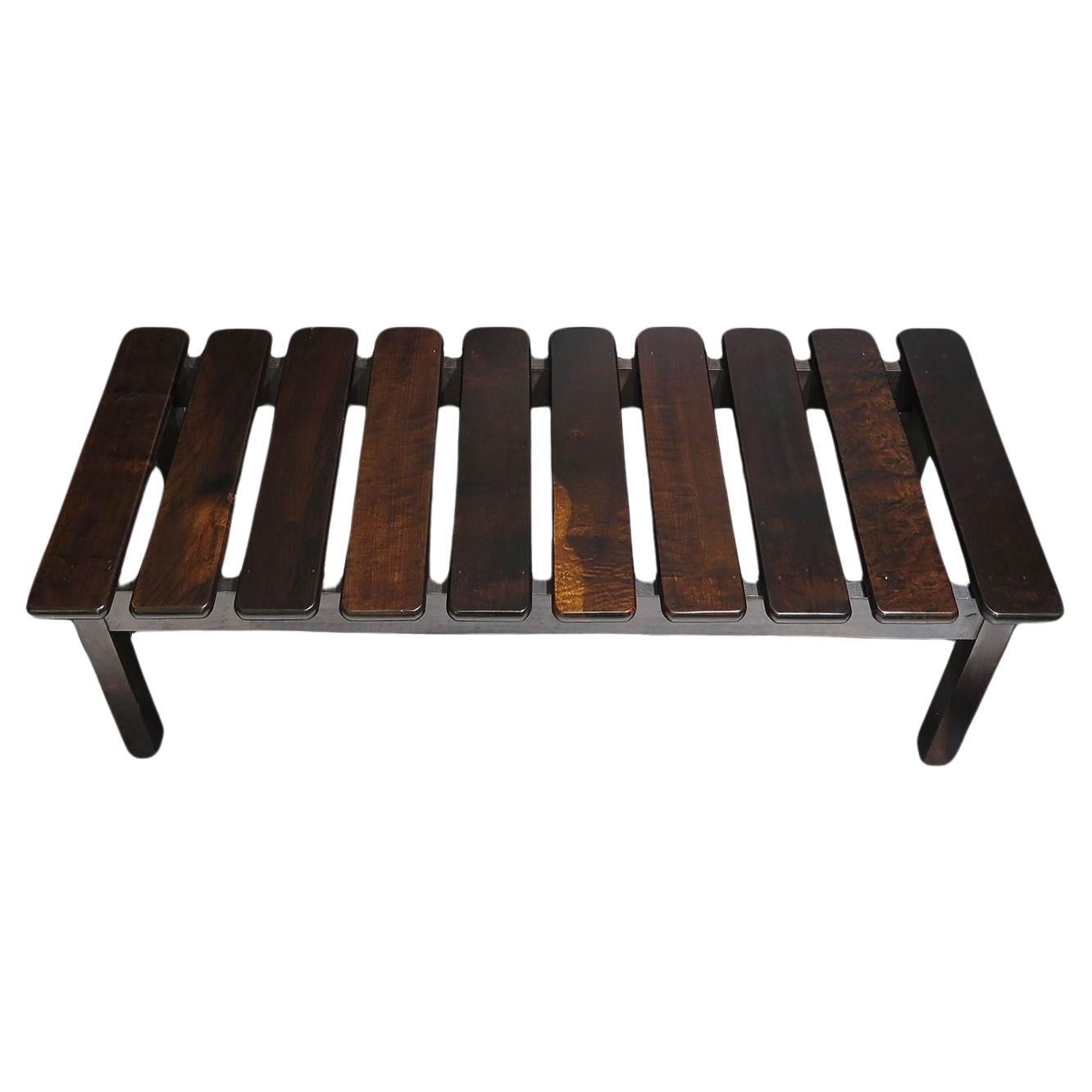 Brazilian Modern Mid Century Exotic Wood Bench or Coffee Table For Sale