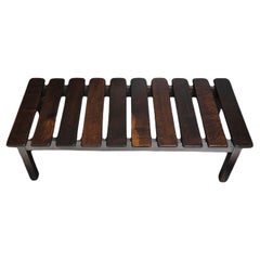 Retro Brazilian Modern Mid Century Exotic Wood Bench or Coffee Table