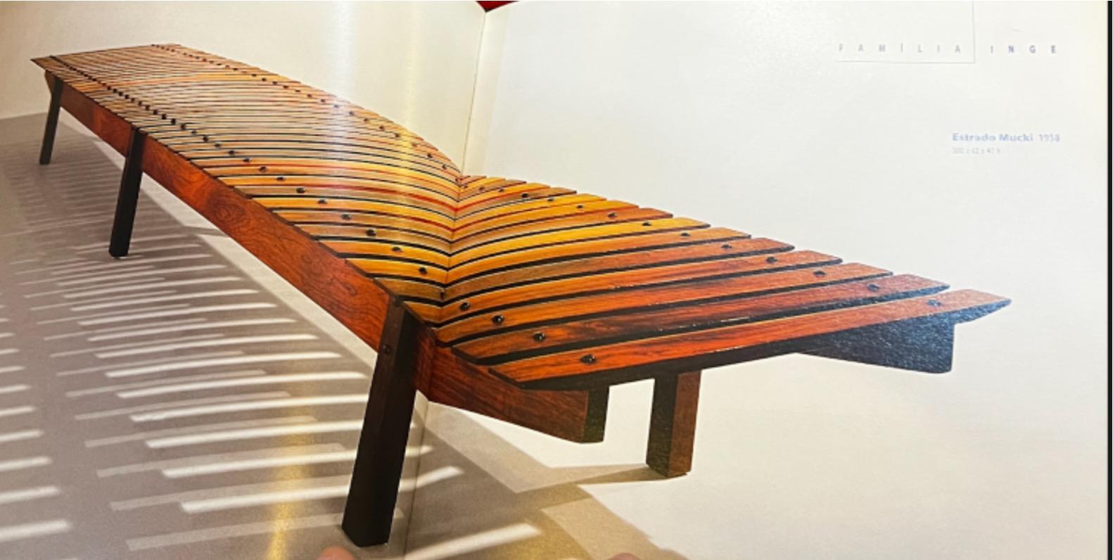 Brazilian Modern Mucki Bench in Hardwood by Sergio Rodrigues, c. 1960 7