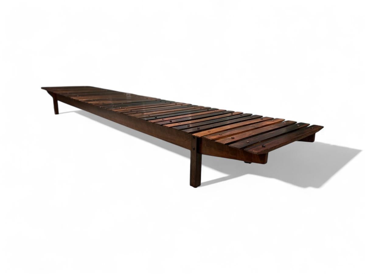 Brazilian Modern Mucki Bench in Hardwood by Sergio Rodrigues, c. 1960 In Good Condition In New York, NY
