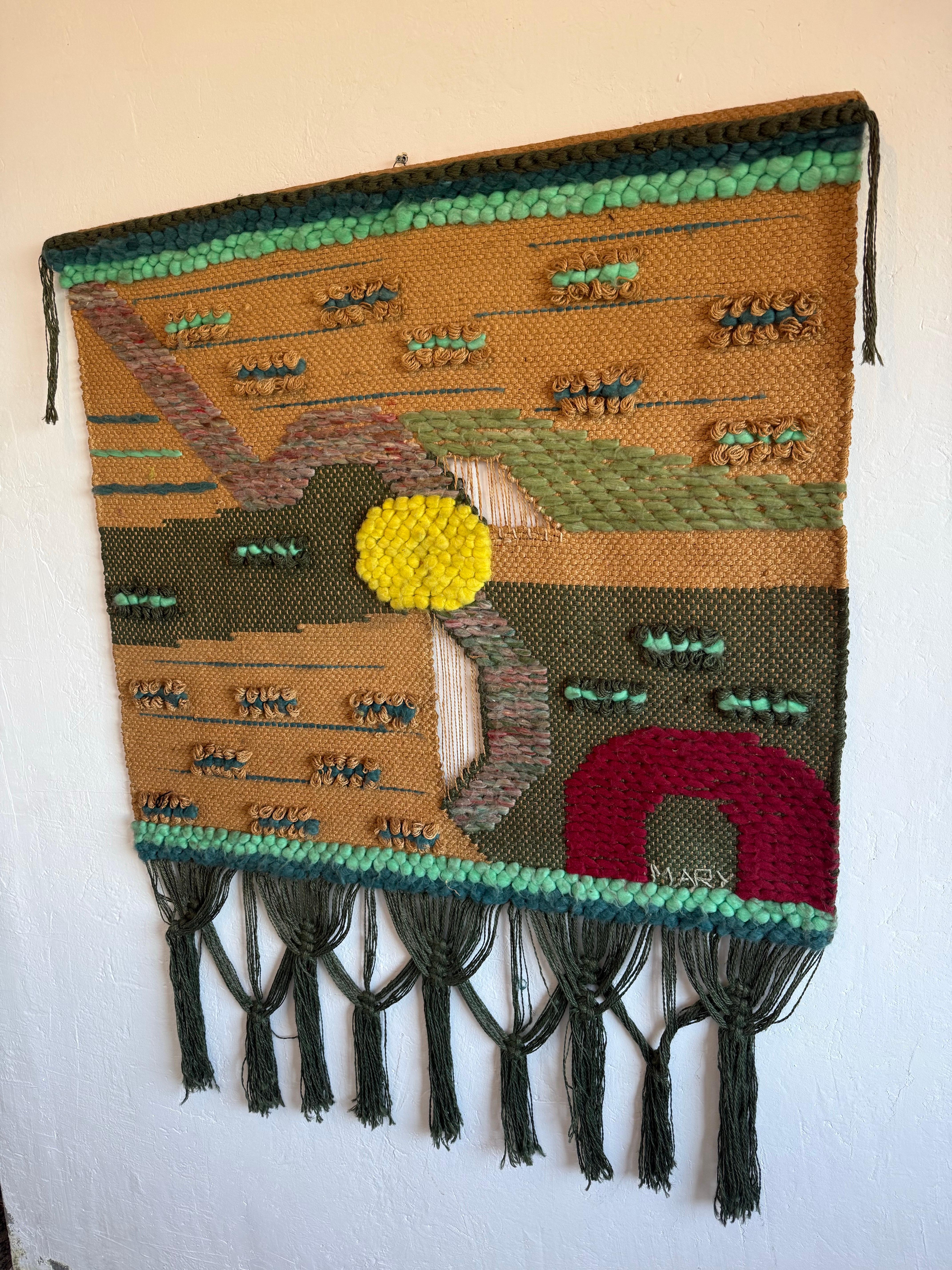 Brazilian Modern Natural Fiber Wall Art Tapestry, 1980s In Good Condition For Sale In Miami, FL