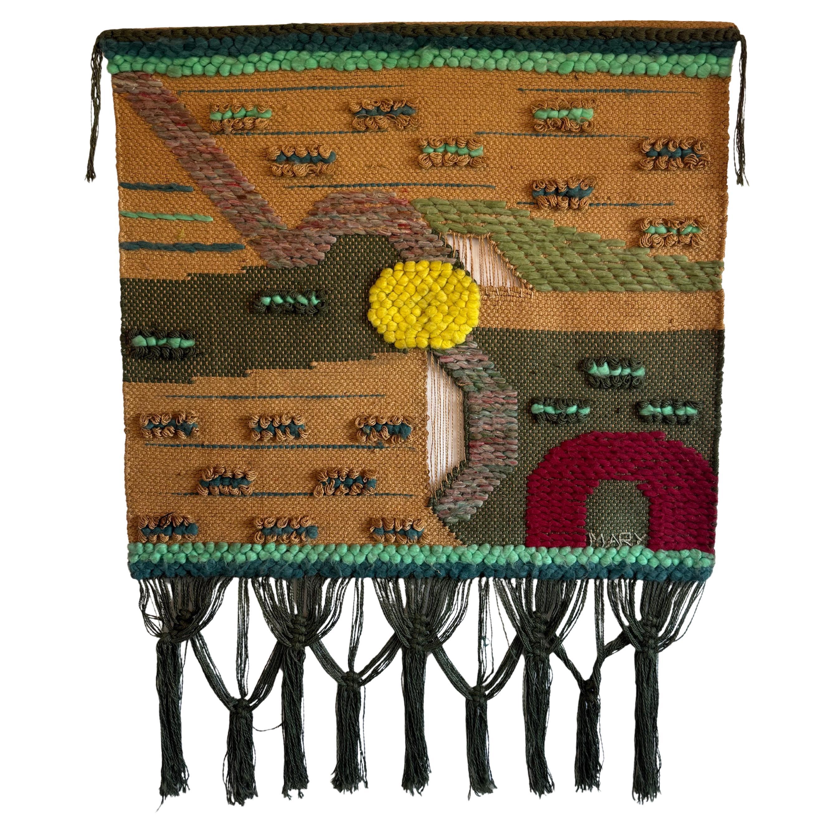 Brazilian Modern Natural Fiber Wall Art Tapestry, 1980s