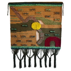 Brazilian Modern Natural Fiber Wall Art Tapestry, 1980s