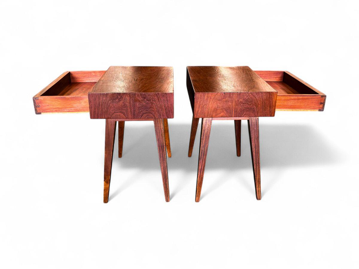 Comodini moderni brasiliani con cassetto in legno duro, Tepperman, anni '50, Brasile in vendita 3