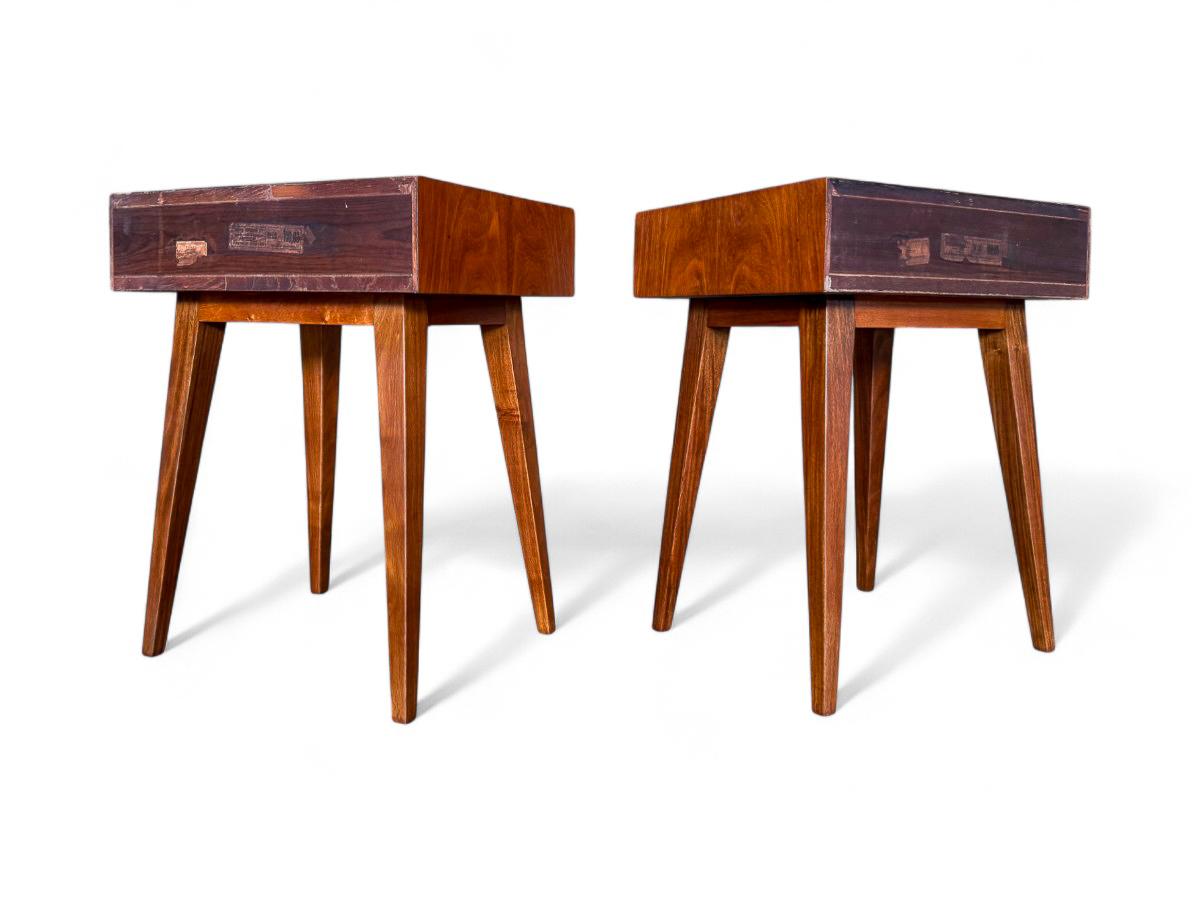 Comodini moderni brasiliani con cassetto in legno duro, Tepperman, anni '50, Brasile in vendita 2