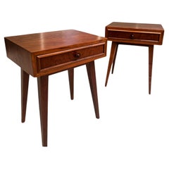 Comodini moderni brasiliani con cassetto in legno duro, Tepperman, anni '50, Brasile