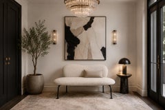 Brazilian Modern Organic Form Loveseat in Iron & Bouclé by Freijó Móveis, Brazil