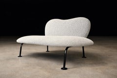 Brazilian Modern Organic Form Loveseat in Iron & Bouclé by Freijó Móveis, Brazil